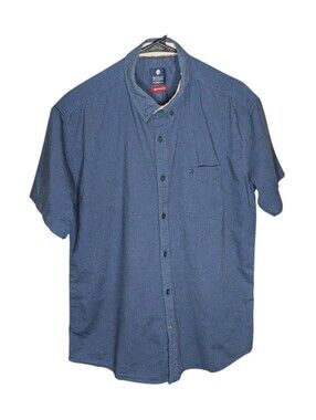 Short-Sleeve Button Down Shirt 100% Fine Cotton Men's XL